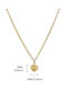 Necklace with design Heart from Gold Plated Steel with Zircon