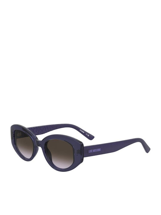 Moschino Unisex Sunglasses with Purple Horn-Rim...