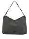 Leather Women's Bag Shoulder Grey/Black