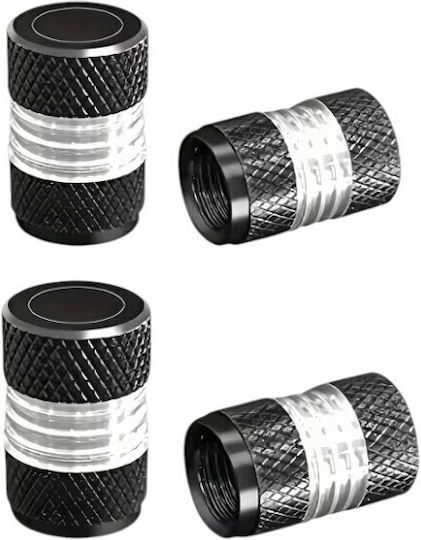 Raistar Car Tire Valve Caps Black 4pcs