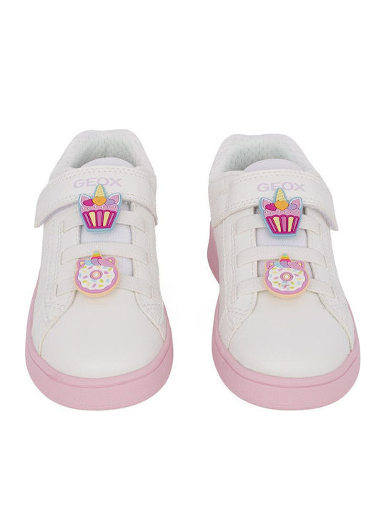 J Eclyper Παιδικά Sneakers Ανατομικά με Σκρατς Λευκά