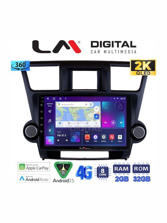 LM Digital Car Audio System for Toyota Highlander 2008 > 2015 (Bluetooth/USB/WiFi/GPS/Apple-Carplay/Android-Auto)