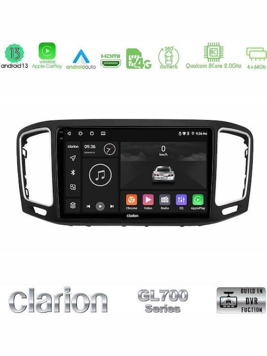Clarion Car Audio System for Volkswagen Sharan 2010-2015 (Bluetooth/USB/WiFi/GPS/Apple-Carplay/Android-Auto) with Touch Screen 9"