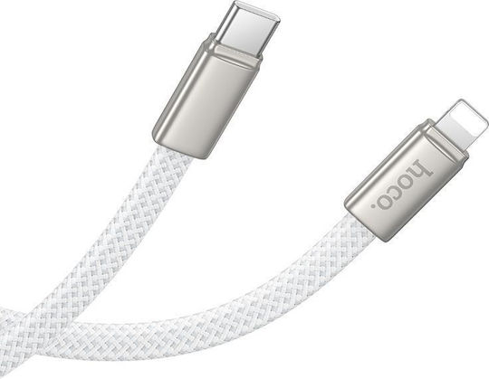 Hoco Flach USB-C zu Lightning Kabel 30W Weiß 1m (HOC-671675)