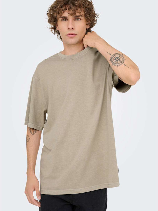 Only & Sons T-Shirt Brown, Beige