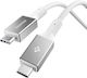 Spigen USB 4 Video Cable USB-C male - USB-C 240W PD Λευκό 1.5m ACA10422