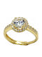 Mertzios.gr Single Stone Ring in Silver with Moissanite
