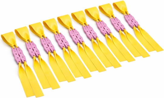 Set 10 Replacement Bands Slingshot Depox Premium Flat Rubber Yellow 0.5 Mm