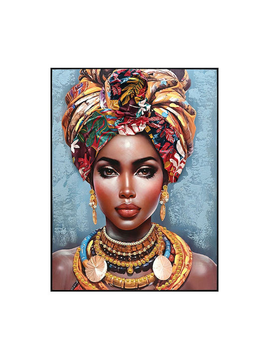 Canvas Painting Blue-Brown Woman Boho 92x122cm 4/kib