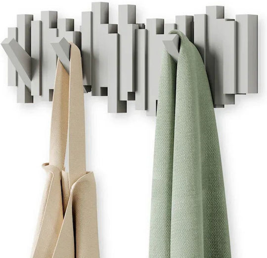 Umbra Wandhalterung Sticks Kunststoff 5 Haken Grau 49x3x18cm