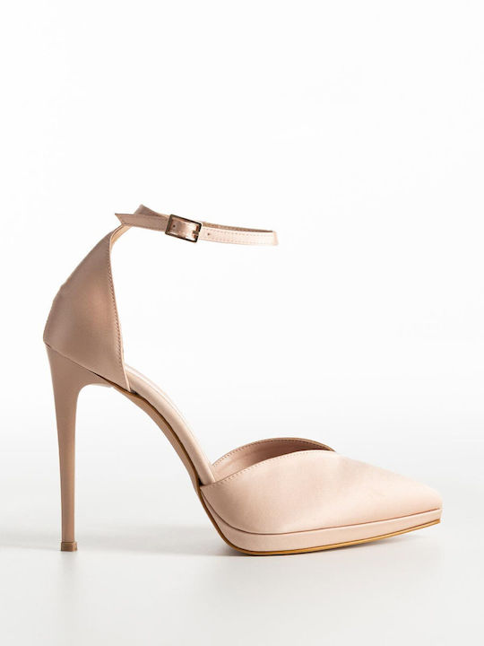 Pantofi cu toc cu Toc Stiletto & Curea Bej