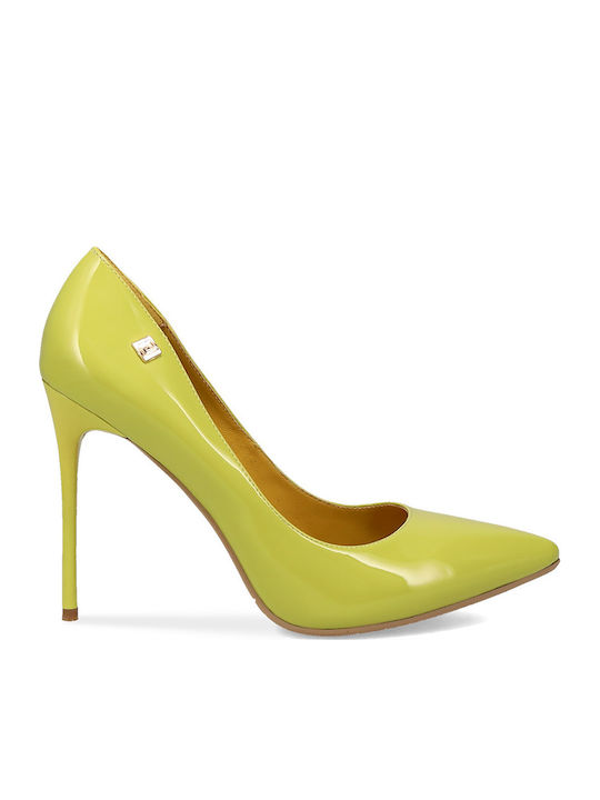 Patent Leather Pointed Toe Yellow Heels