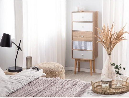 Berwyn 3084 Wooden Chest of Drawers Grey, Blue, White, Brown 40x30x112cm