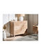 Bedroom Chest of Drawers from Wood and Metal Fivnole 103 with 3 Drawers Light Brown 80x40x77cm