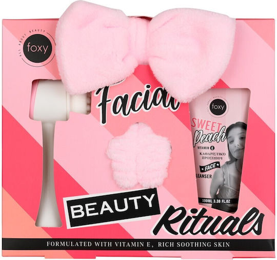 Foxy Sweet Peach Vitamin E Hautpflegeset für Gesichtsreinigung 4Stück