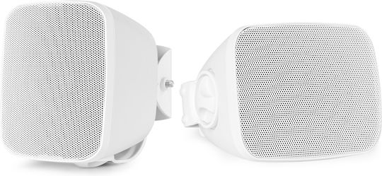 Power Dynamics Bd30w Pair of 2-Way 3" 40 Watt Speakers Brackets White Ipx5 100.090