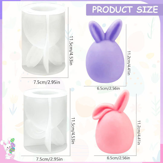 Silicone Candle Mold Set 2 Diy 3d Easter Bunny