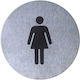 Πινακίδα Τοίχου Wc Woman Inox 10εκ Τ-153