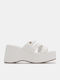 Women's Synthetic Leather Platform Shoes White
