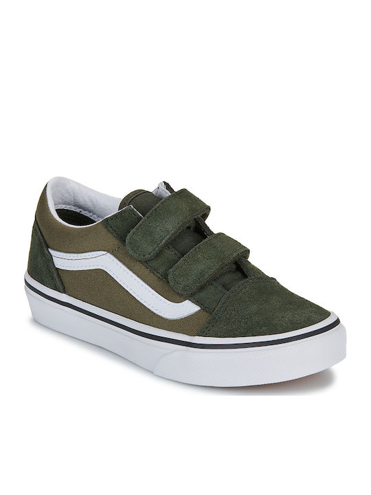 Vans Old Skool V Παιδικά Sneakers με Σκρατς Χακί
