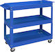 Commercial Kitchen Food Cart Tools 3 Levels 4 Wheels Steel 83l X 35.3w X 76h Cm