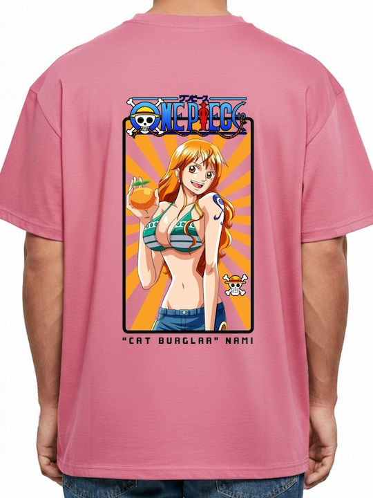 Tricou Oversized One Piece Nami Pop Culture Roz Pudră