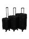 Βαλίτσες Ταξιδιού Σκληρές Μαυρο με 4 Ρόδες Σετ 3τμχ