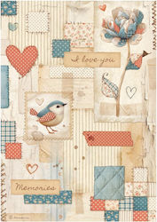 Stamperia A4 Rice Paper Family Patchwork