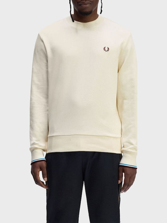 Fred Perry Sweatshirt Ecru, Court Blue, Oxblood