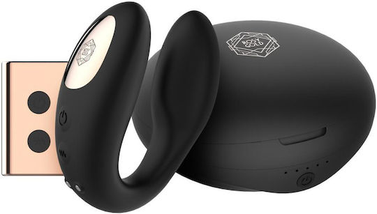 Rosy Gold Vibrator Dublu Vibrator cu Telecomandă Negru