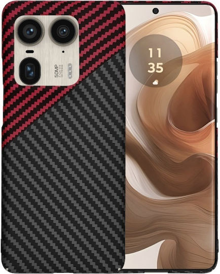 Motorola Edge 50 Ultra Techsuit Carbonite Fibershell Schwarz Rot