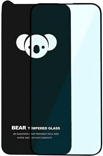 Bear Vollkleber Displayschutzfolie Schwarz (iPhone 15)