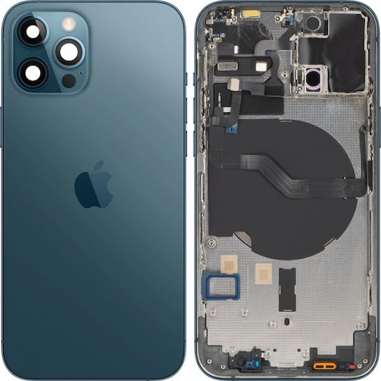 Κάλυμμα Μπαταρίας Apple Iphone 12 Pro Μεσαίο Περίβλημα Μπλε Pacific Blue Ανταλλαγής