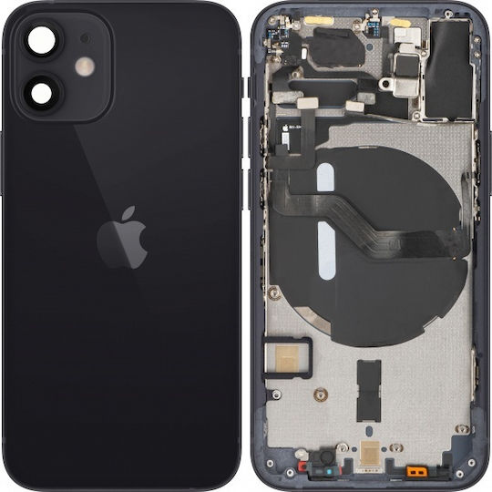 Capac Baterie Apple iPhone 12 Mini Carcasă Mijlocie Negru Piesă de Schimb