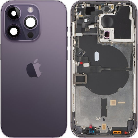 Battery Cover Apple iPhone 14 Pro Middle Housing Deep Purple Replacement