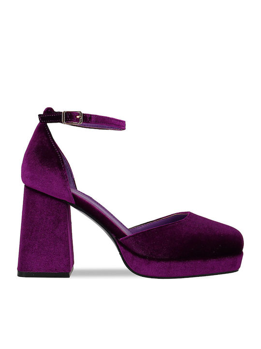 Pumps mit Riemchen Lila