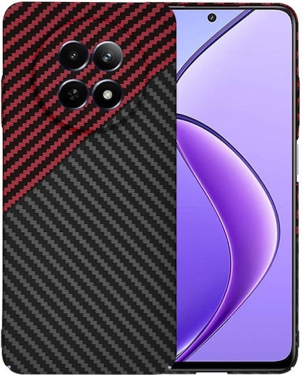 Realme 12x 12 Techsuit Hülle Carbonite Fibershell Schwarz Rot