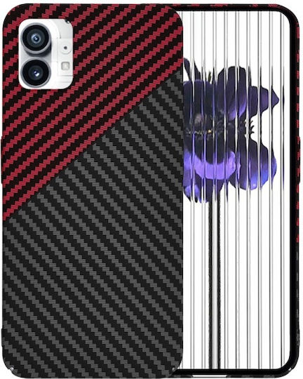 Θήκη Τηλεφώνου Nothing 1 Techsuit Carbonite Fiber Shell Μαύρο Κόκκινο