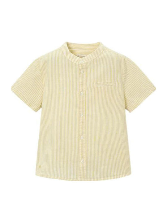 Mayoral Kids Shirt Short Sleeve Linen Yellow
