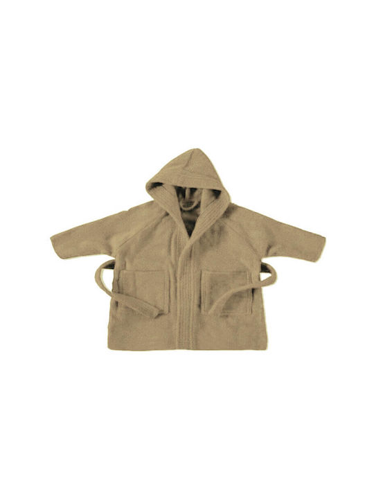 Kids Hooded Bathrobe Beige