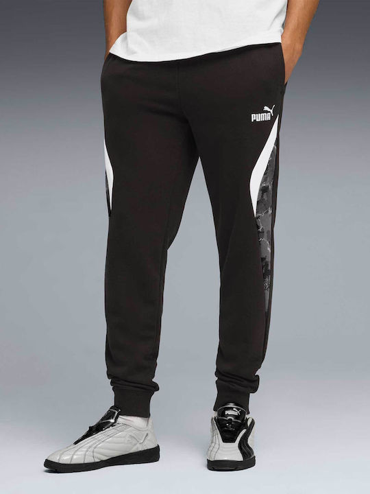 Herren-Sweatpants mit Elastik Schwarz