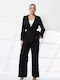 Damen Schwarz Set mit Hose in Lockerer Passform