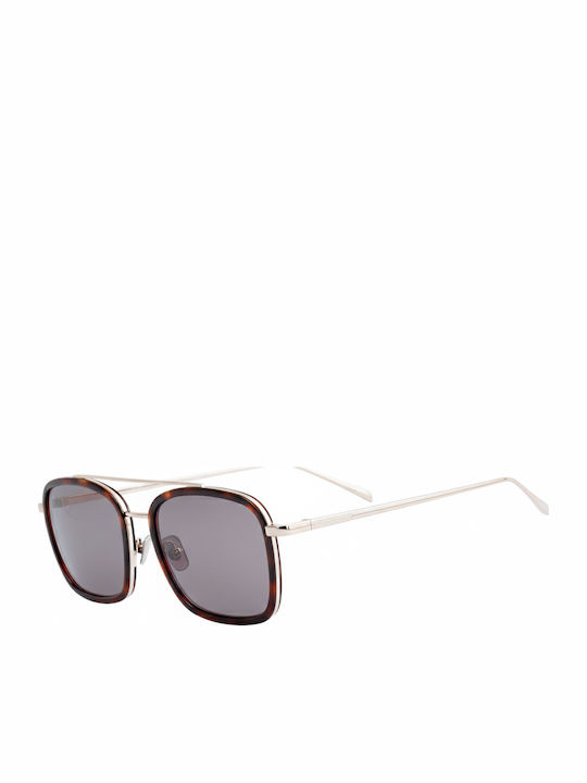 Belstaff Men's Sunglasses with Brown Metal Frame and Gray Lens S0394728
