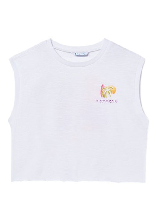 Mayoral Kids Top Sleeveless White