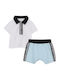 Kids Set with Shorts Summer 2 Pieces White Blue