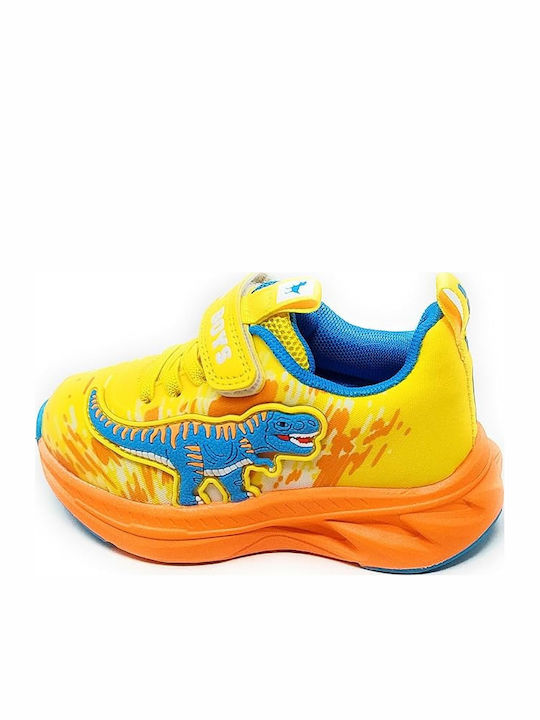 Παιδικά Sneakers με Σκρατς & Φωτάκια Κίτρινα