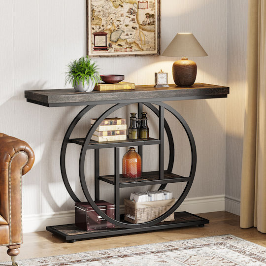 Κονσόλα από Μασίφ Ξύλο & Μέταλλο Wenge/black Μ105xΠ30xΥ80εκ. Κονσόλα από Μασίφ Ξύλο & Μέταλλο Wenge/black Μ105xΠ30xΥ80εκ.