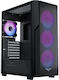 Preyon Nest Aero Gaming Full Tower Κουτί Υπολογιστή με Πλαϊνό Παράθυρο και ARGB Φωτισμό Μαύρο