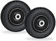 Set 2 Wheelbarrow Wheels Relaxdays Rubber Black...