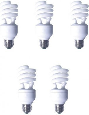 Set 5 Lămpi Fluorescente Panasonic Soclu E27 Putere 19w Formă Spirală Lumină Alb Rece Alimentare 220 240 V "efd19e65hd3e-5" Sigiliu Verde 2,25 Lei